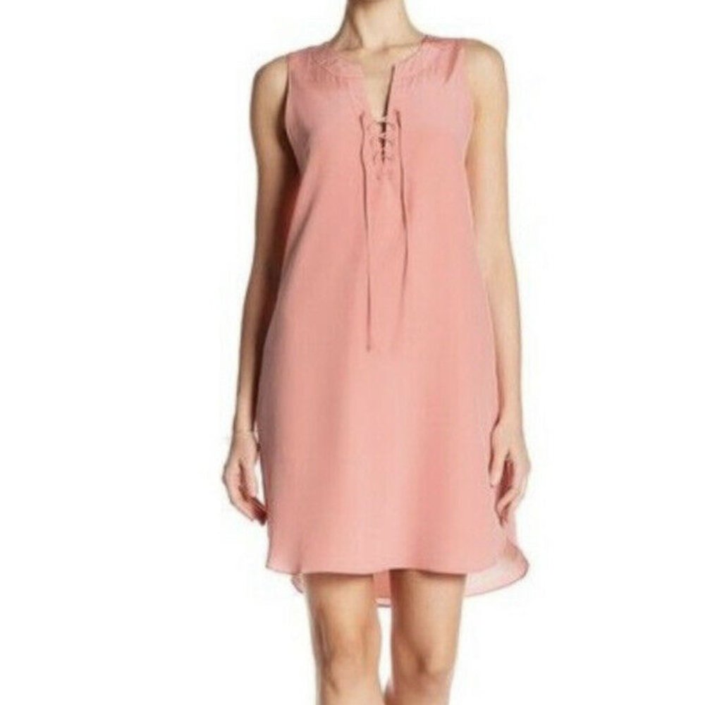 Amanda Uprichard Michaela Lace Up Shift Dress Peach Size L